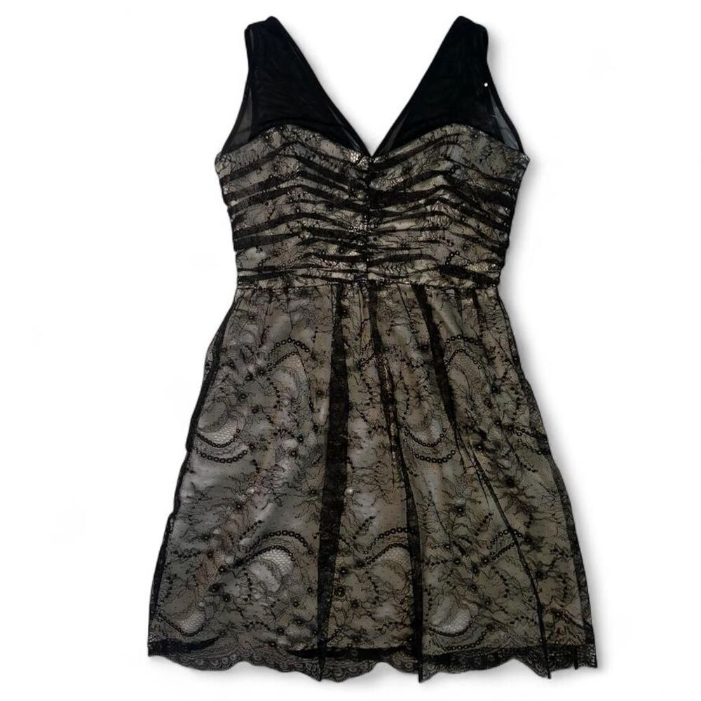 Bebe Women's Black Mesh and Lace y2k Era Mini Dress size S